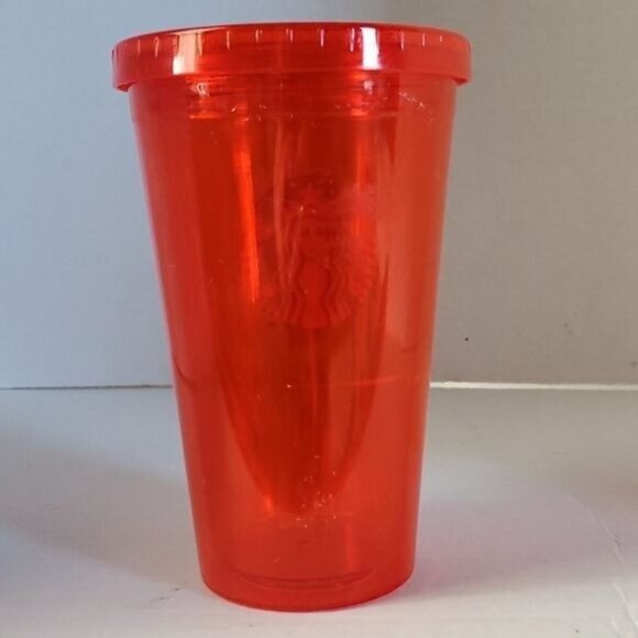 16 Oz Starbucks 2020 Grande Red Acrylic Cold Cup Travel Tumbler - Picture 4 of 14